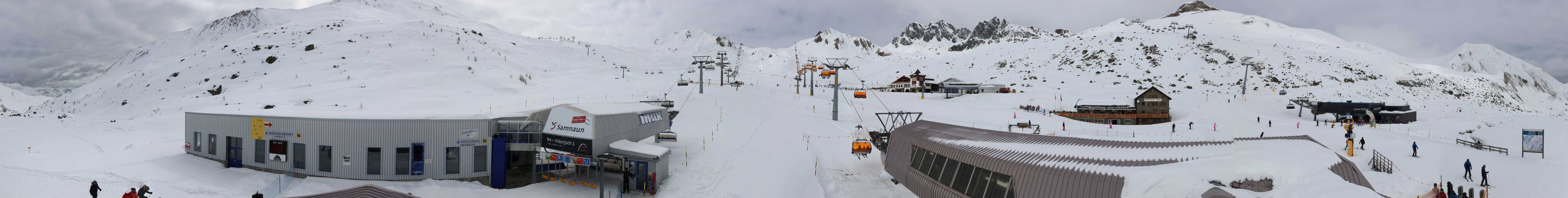 Archived image Webcam Samnaun: View from Alp Trida to Viderjoch