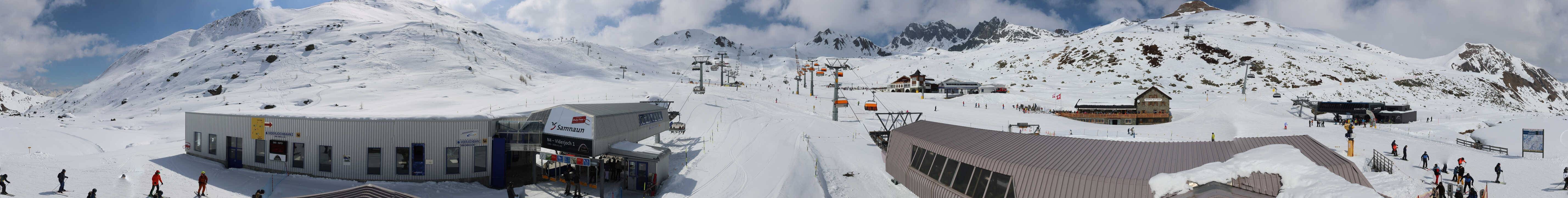 Archived image Webcam Samnaun: View from Alp Trida to Viderjoch