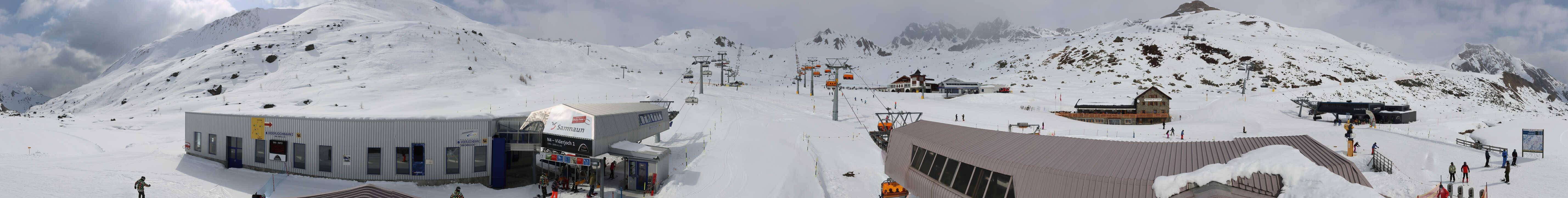 Archived image Webcam Samnaun: View from Alp Trida to Viderjoch