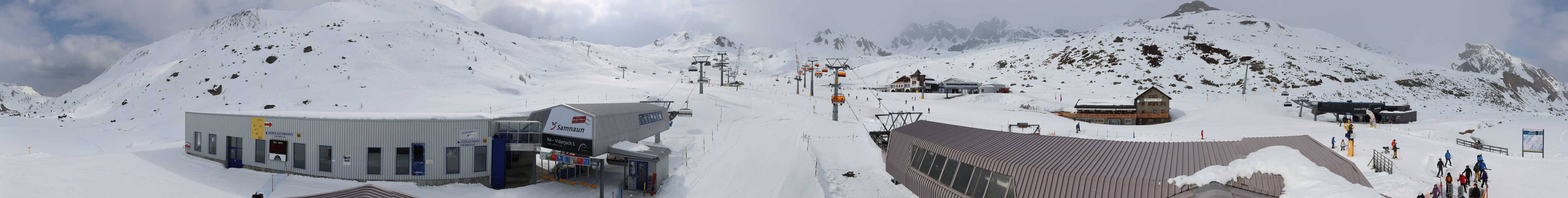 Archived image Webcam Samnaun: View from Alp Trida to Viderjoch