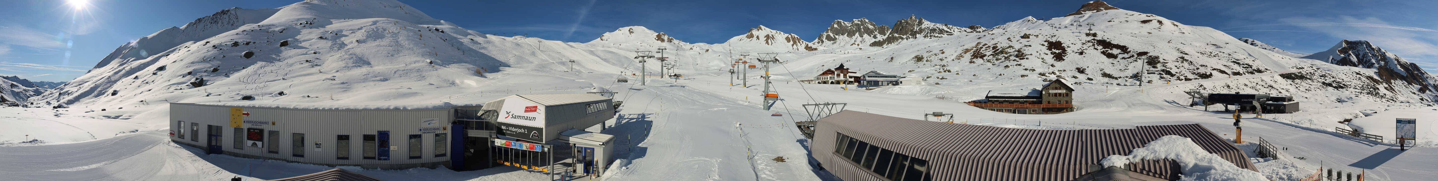 Archived image Webcam Samnaun: View from Alp Trida to Viderjoch