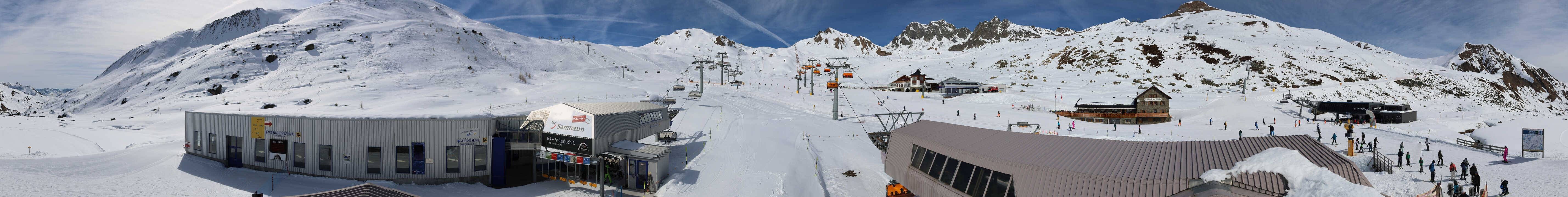 Archived image Webcam Samnaun: View from Alp Trida to Viderjoch