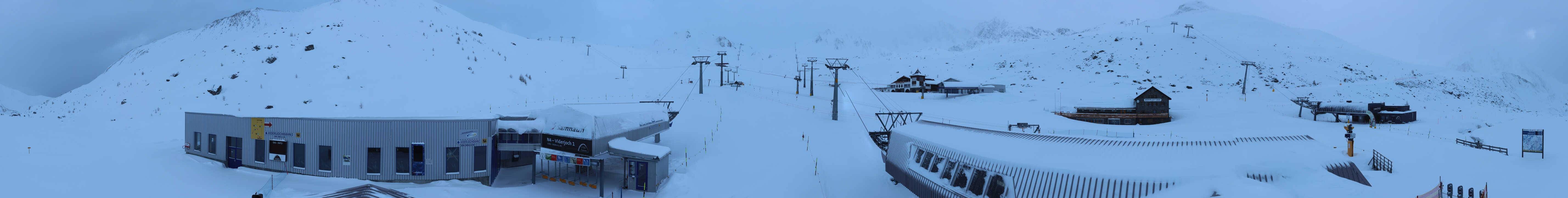 Archived image Webcam Samnaun: View from Alp Trida to Viderjoch