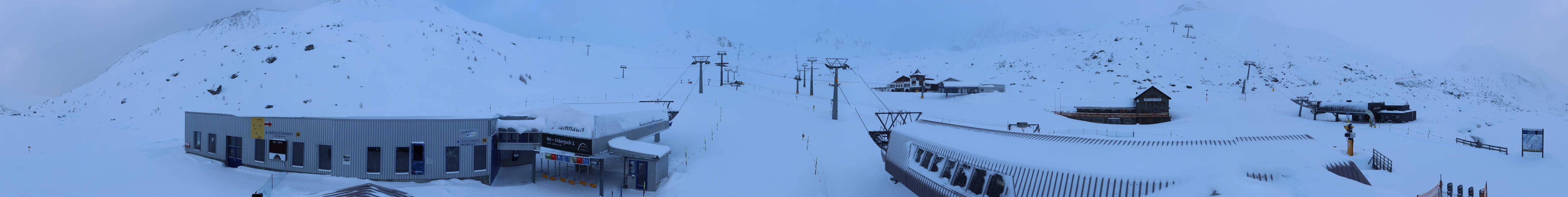 Archived image Webcam Samnaun: View from Alp Trida to Viderjoch