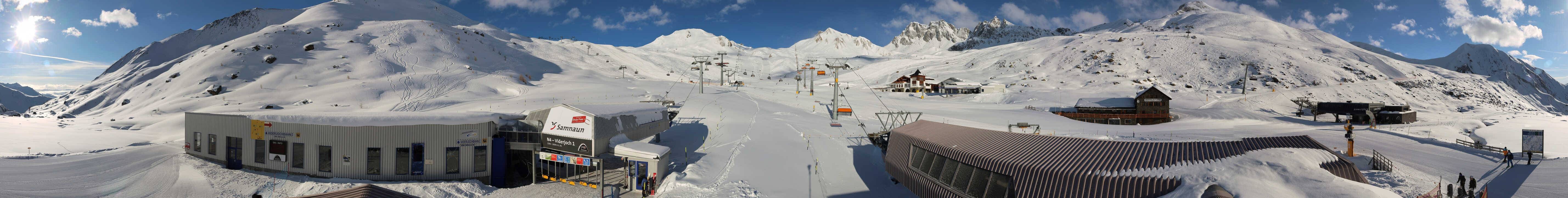 Archiv Foto Webcam Samnaun: Blick von der Alp Trida zum Viderjoch