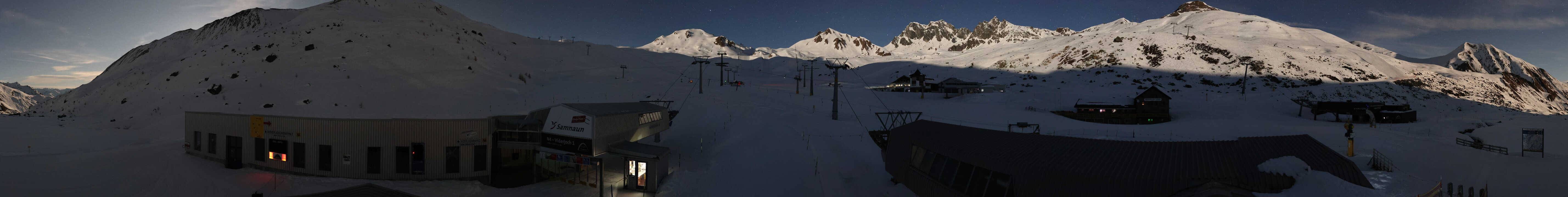 Archived image Webcam Samnaun: View from Alp Trida to Viderjoch