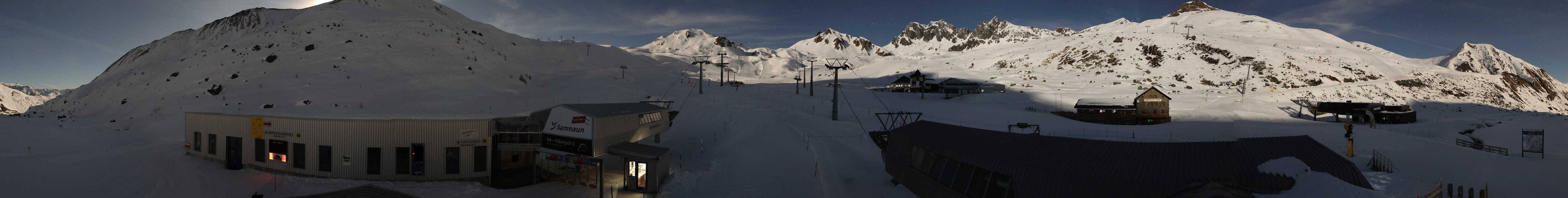Archived image Webcam Samnaun: View from Alp Trida to Viderjoch