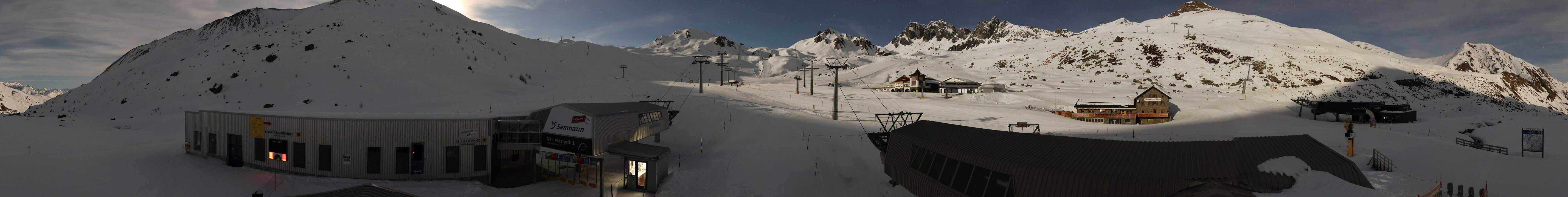Archived image Webcam Samnaun: View from Alp Trida to Viderjoch