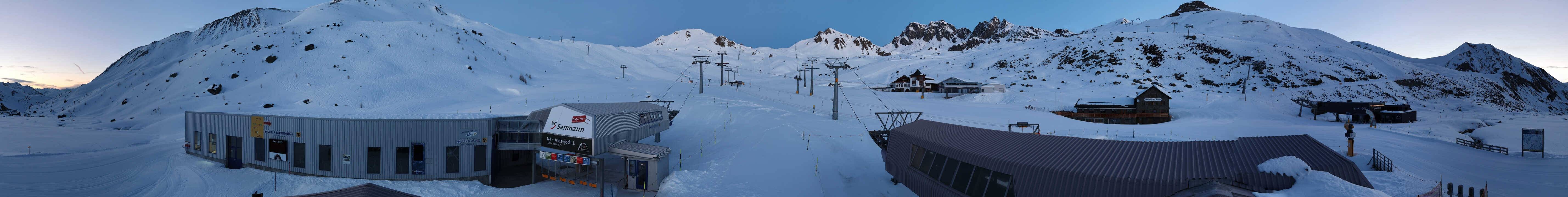 Archived image Webcam Samnaun: View from Alp Trida to Viderjoch