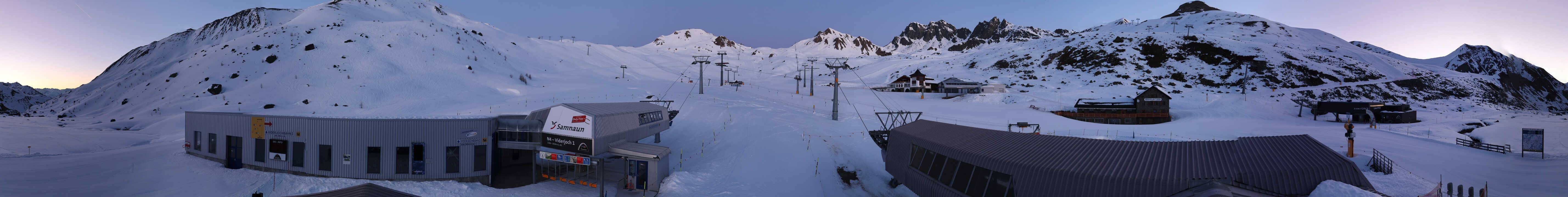 Archived image Webcam Samnaun: View from Alp Trida to Viderjoch
