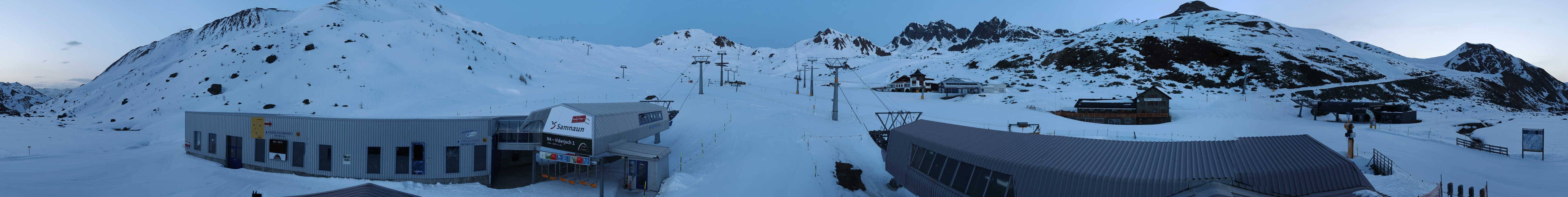 Archived image Webcam Samnaun: View from Alp Trida to Viderjoch