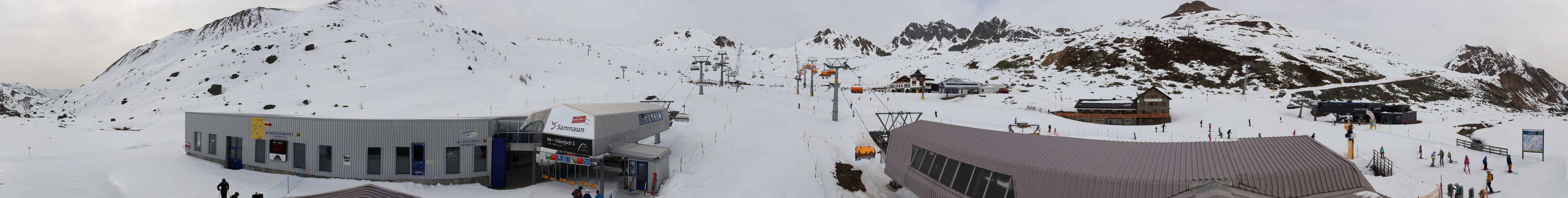 Archived image Webcam Samnaun: View from Alp Trida to Viderjoch