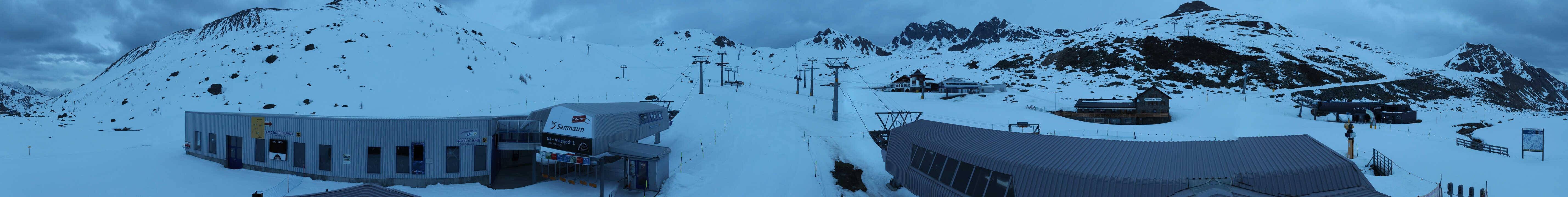 Archived image Webcam Samnaun: View from Alp Trida to Viderjoch