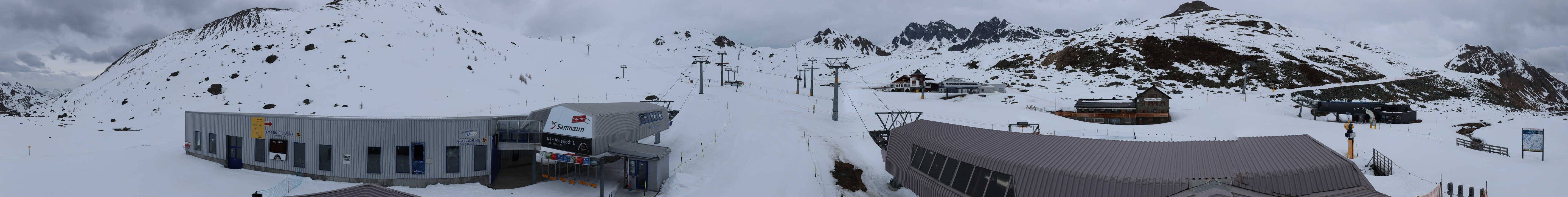 Archived image Webcam Samnaun: View from Alp Trida to Viderjoch