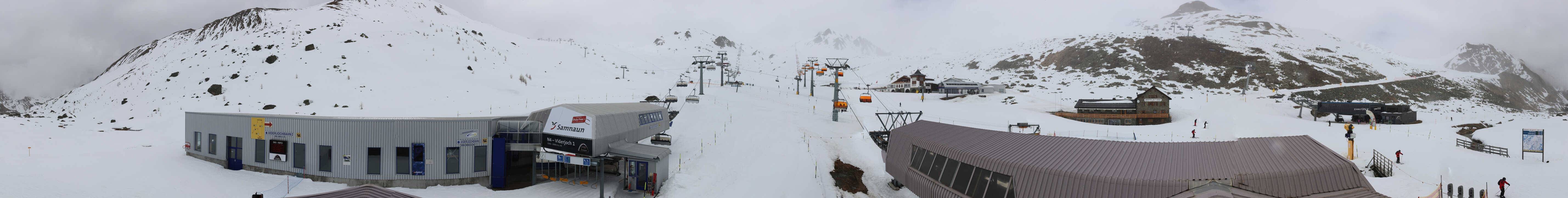 Archived image Webcam Samnaun: View from Alp Trida to Viderjoch