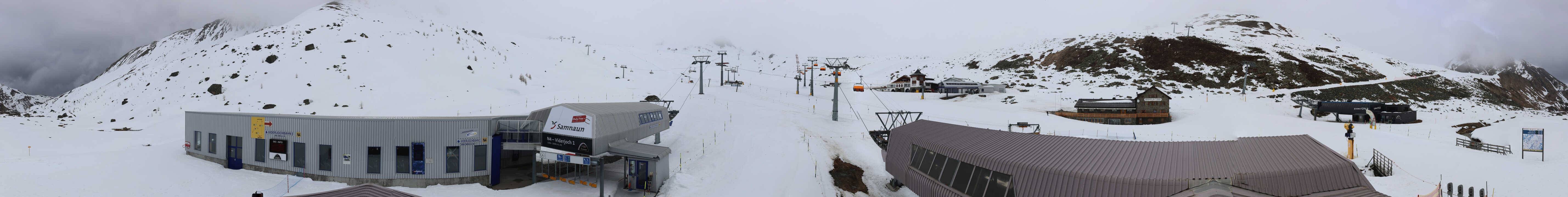 Archived image Webcam Samnaun: View from Alp Trida to Viderjoch