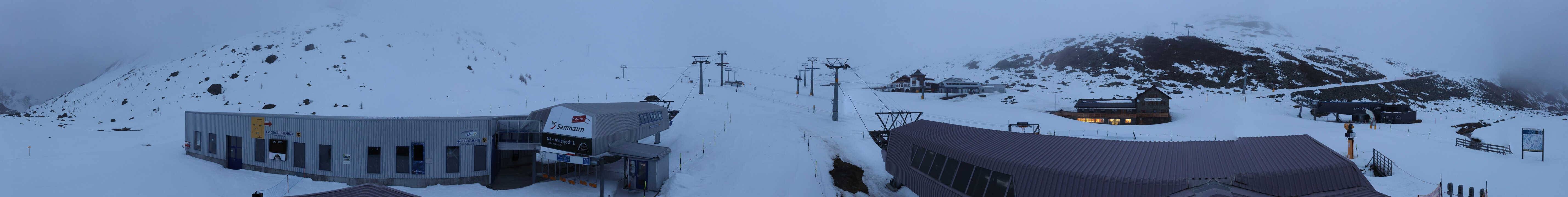 Archived image Webcam Samnaun: View from Alp Trida to Viderjoch