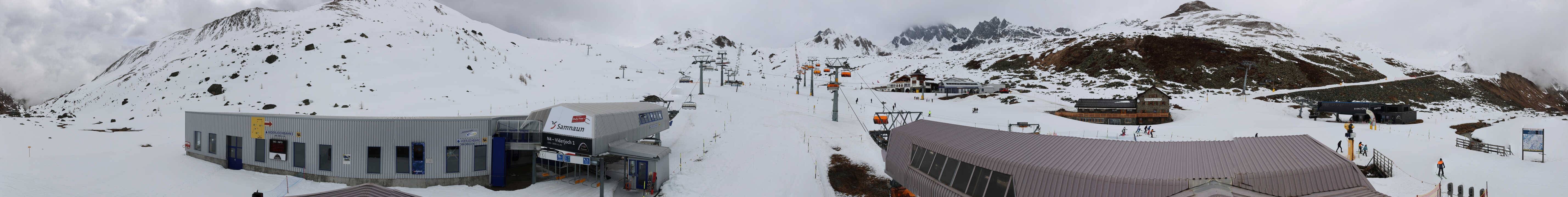 Archiv Foto Webcam Samnaun: Blick von der Alp Trida zum Viderjoch