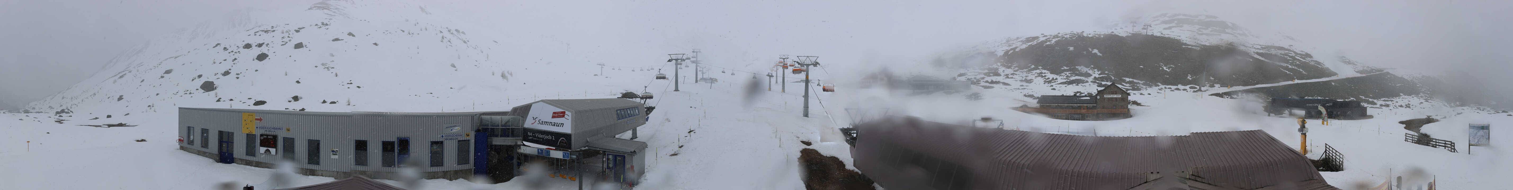 Archived image Webcam Samnaun: View from Alp Trida to Viderjoch