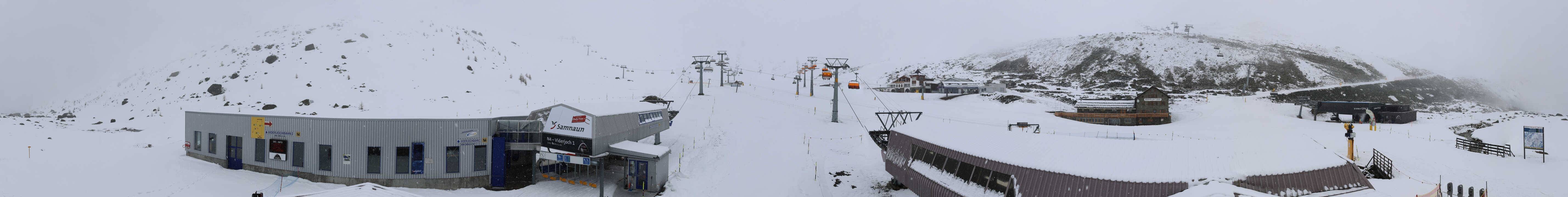 Archived image Webcam Samnaun: View from Alp Trida to Viderjoch