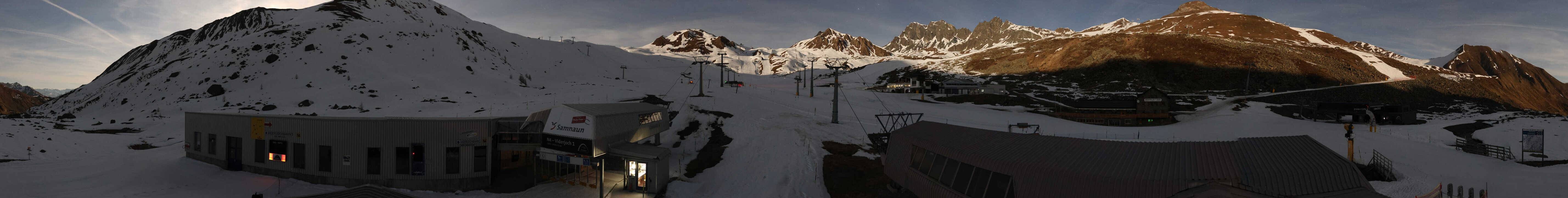 Archived image Webcam Samnaun: View from Alp Trida to Viderjoch