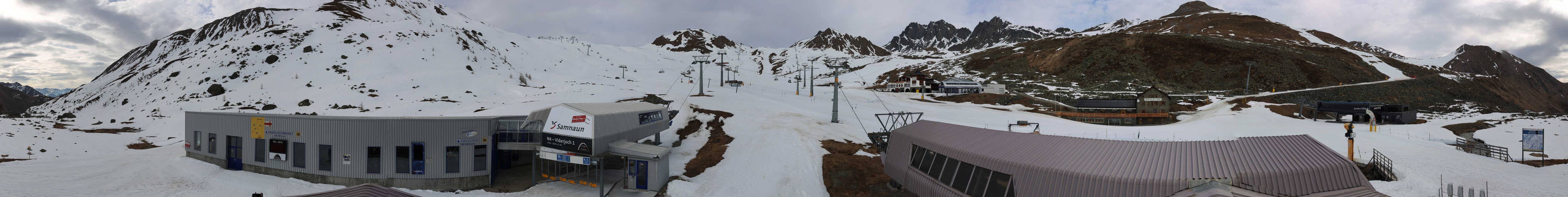 Archived image Webcam Samnaun: View from Alp Trida to Viderjoch