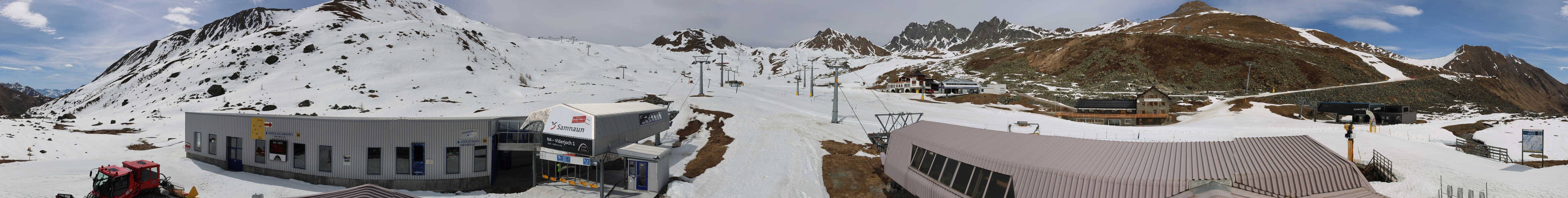 Archived image Webcam Samnaun: View from Alp Trida to Viderjoch
