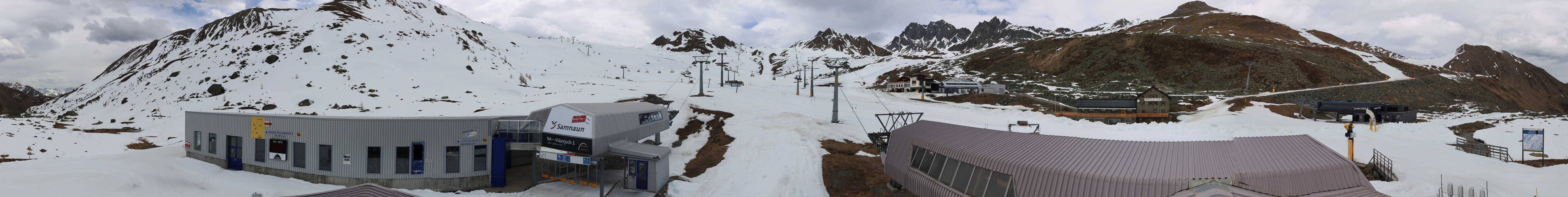 Archived image Webcam Samnaun: View from Alp Trida to Viderjoch