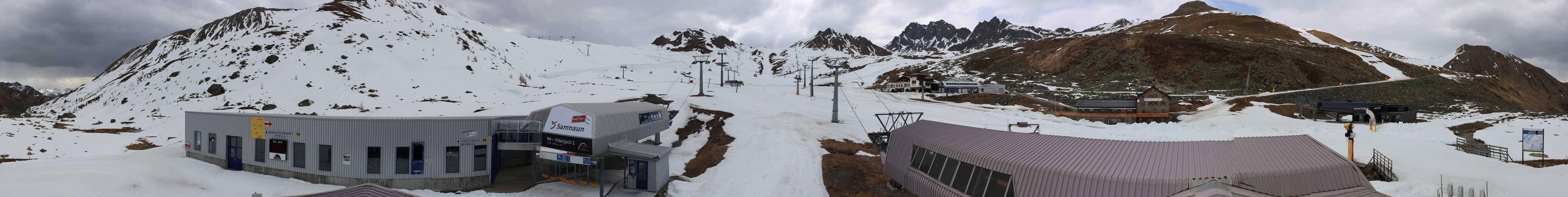 Archived image Webcam Samnaun: View from Alp Trida to Viderjoch