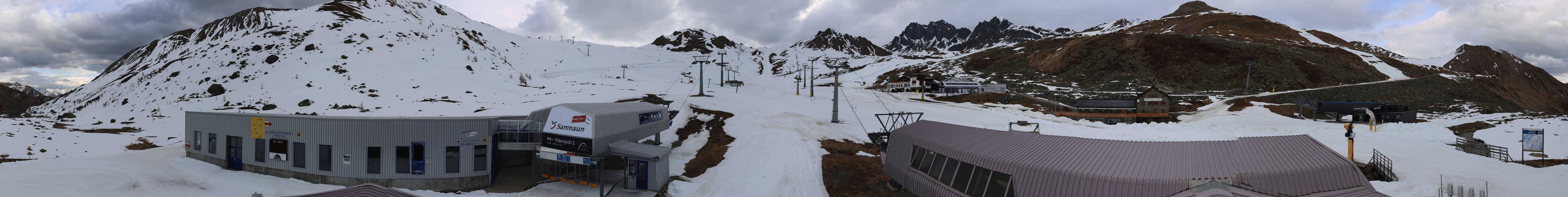 Archived image Webcam Samnaun: View from Alp Trida to Viderjoch