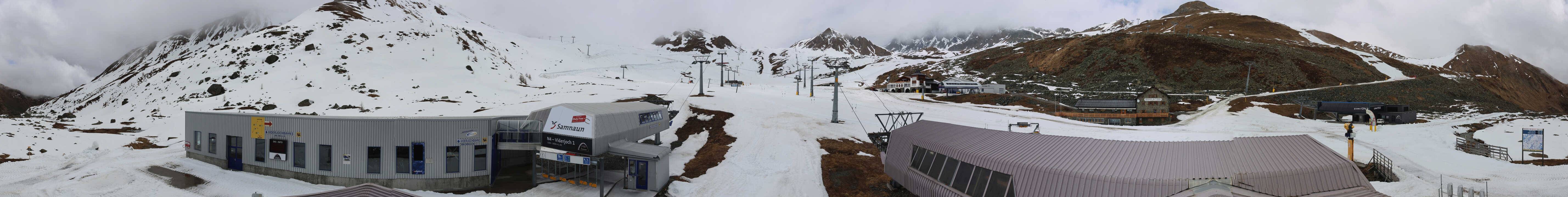 Archived image Webcam Samnaun: View from Alp Trida to Viderjoch
