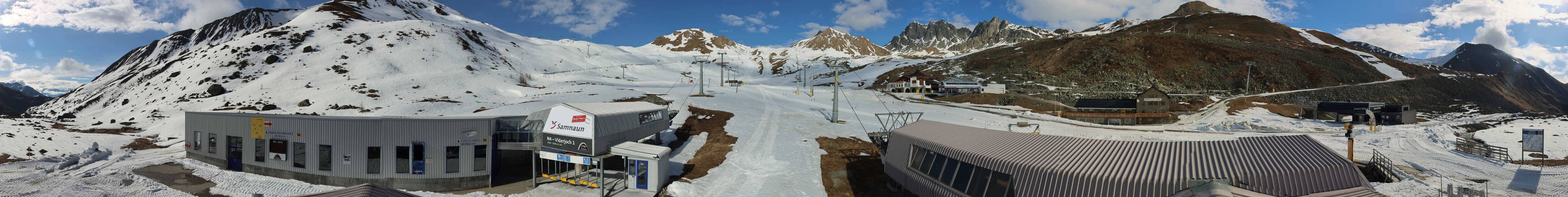 Archived image Webcam Samnaun: View from Alp Trida to Viderjoch