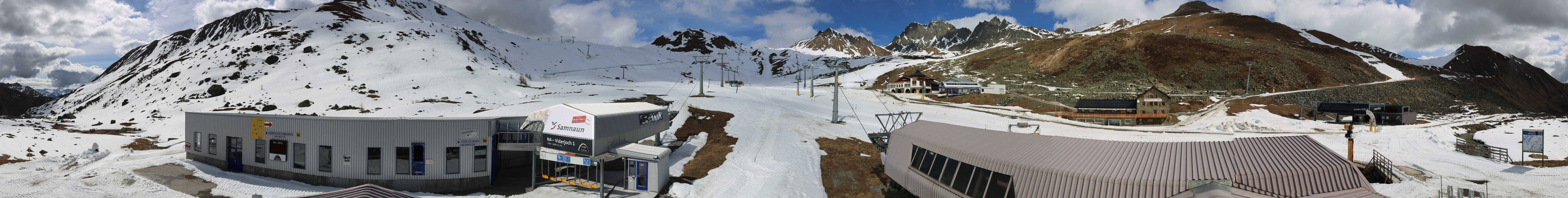 Archived image Webcam Samnaun: View from Alp Trida to Viderjoch
