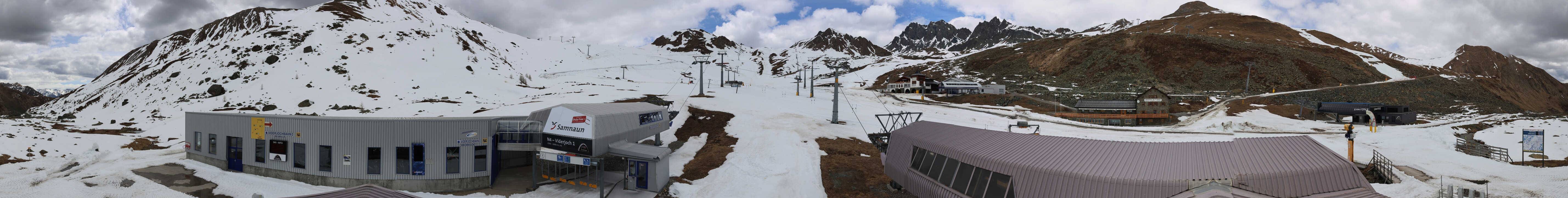 Archived image Webcam Samnaun: View from Alp Trida to Viderjoch