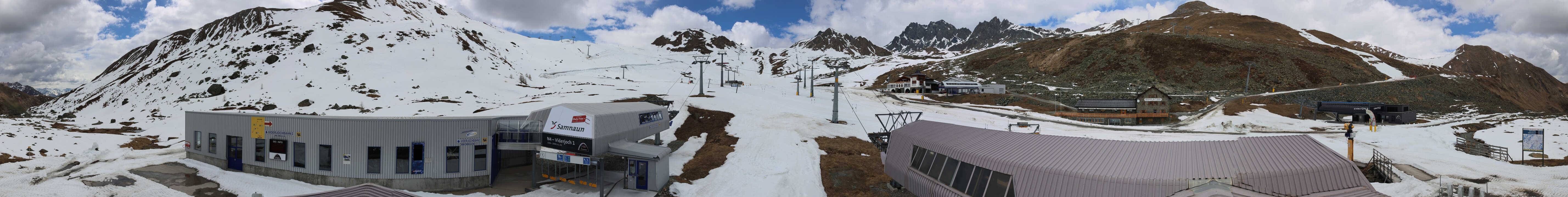 Archived image Webcam Samnaun: View from Alp Trida to Viderjoch