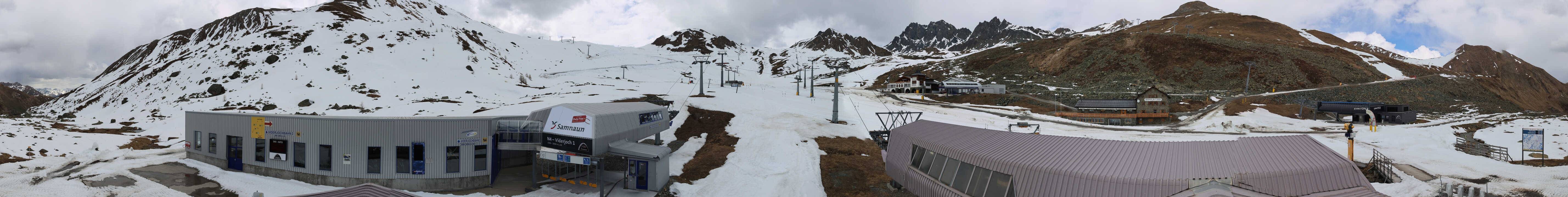 Archived image Webcam Samnaun: View from Alp Trida to Viderjoch