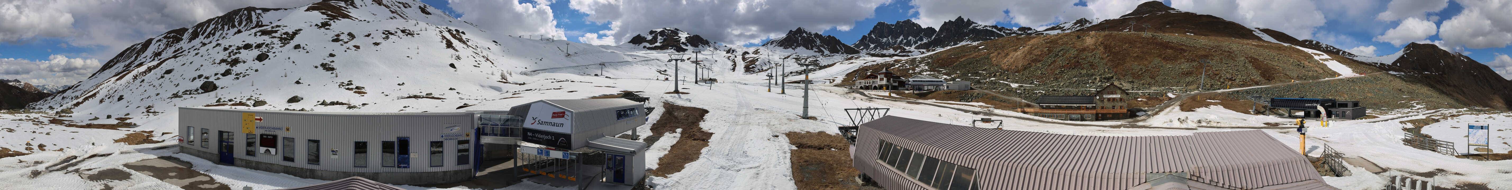 Archived image Webcam Samnaun: View from Alp Trida to Viderjoch