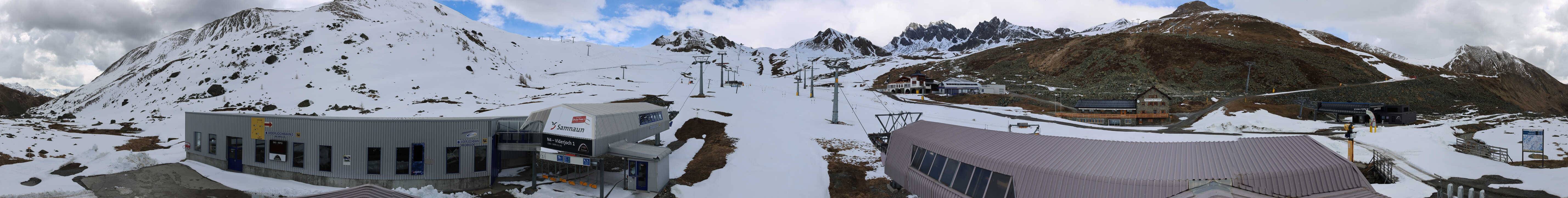 Archived image Webcam Samnaun: View from Alp Trida to Viderjoch