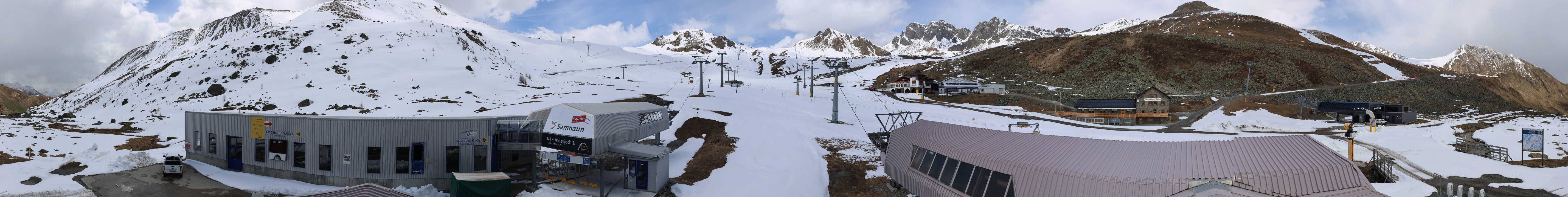 Archived image Webcam Samnaun: View from Alp Trida to Viderjoch
