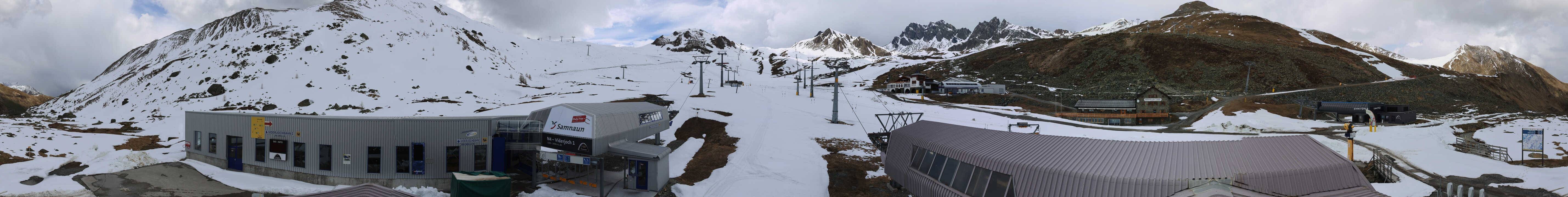 Archived image Webcam Samnaun: View from Alp Trida to Viderjoch