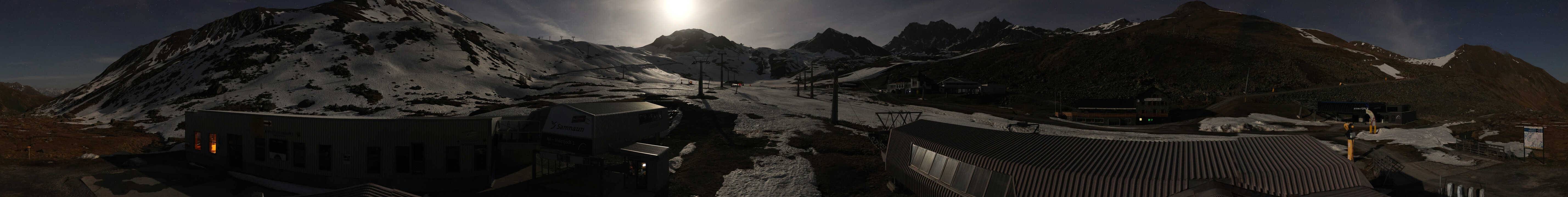 Archived image Webcam Samnaun: View from Alp Trida to Viderjoch