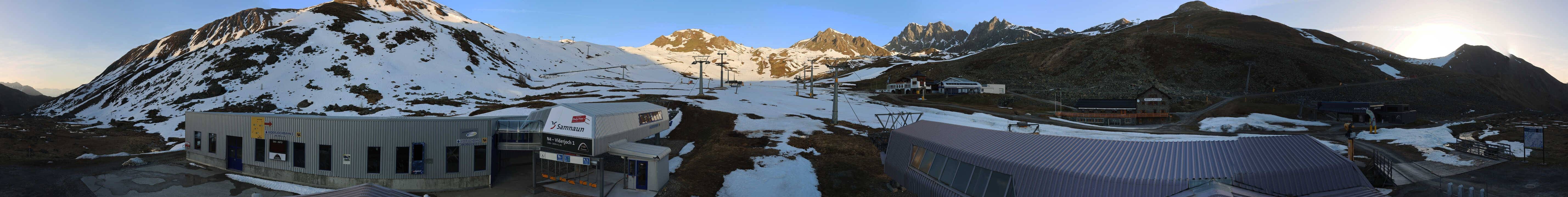 Archived image Webcam Samnaun: View from Alp Trida to Viderjoch