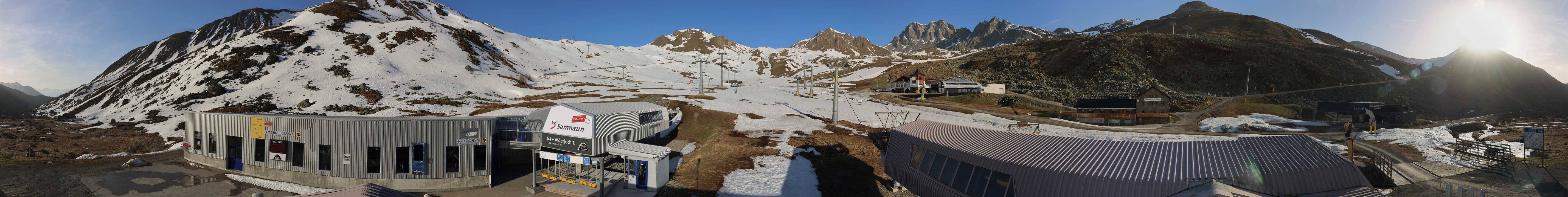 Archived image Webcam Samnaun: View from Alp Trida to Viderjoch