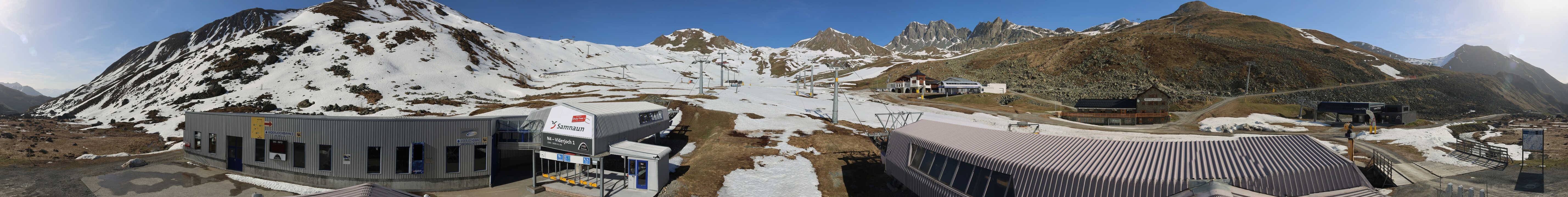 Archived image Webcam Samnaun: View from Alp Trida to Viderjoch