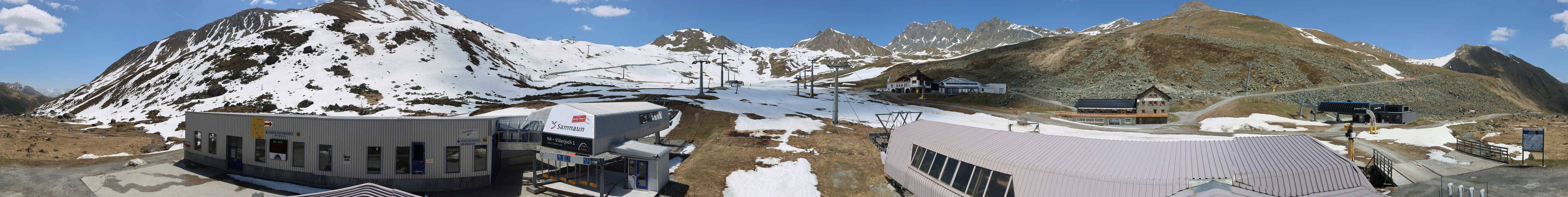 Archived image Webcam Samnaun: View from Alp Trida to Viderjoch