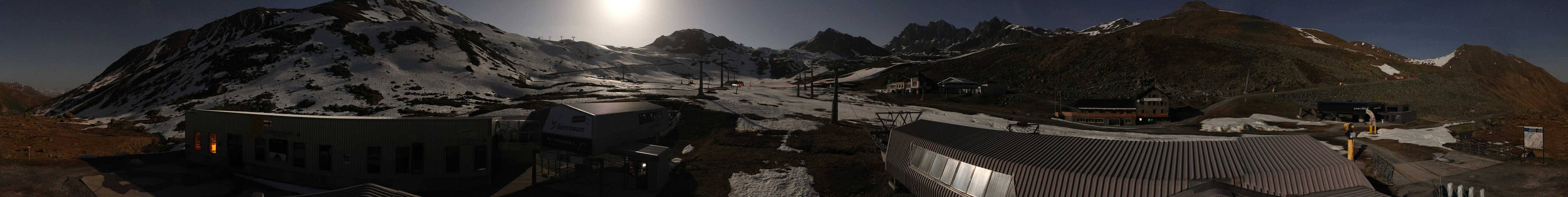 Archived image Webcam Samnaun: View from Alp Trida to Viderjoch