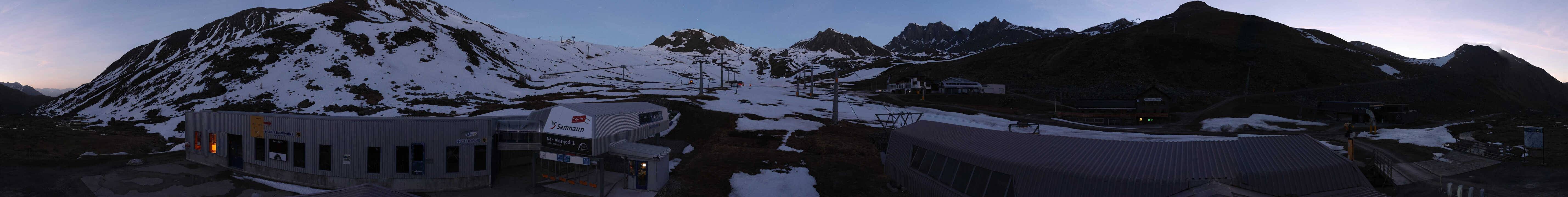 Archived image Webcam Samnaun: View from Alp Trida to Viderjoch
