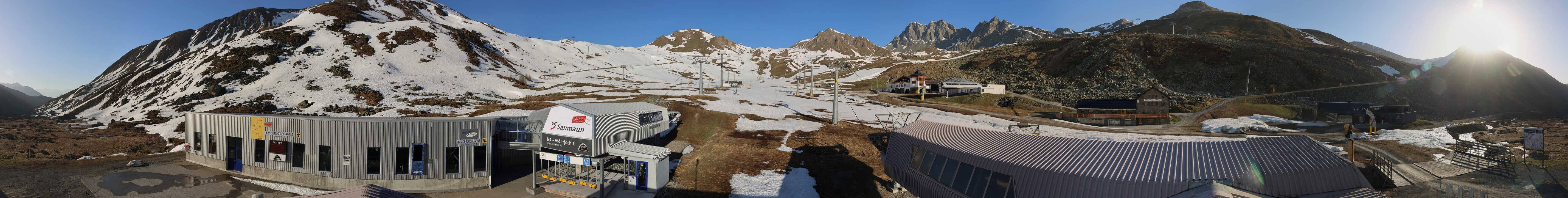 Archived image Webcam Samnaun: View from Alp Trida to Viderjoch
