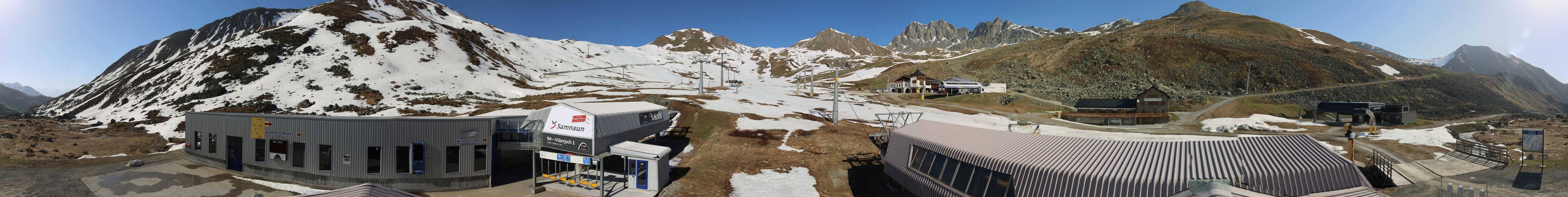 Archived image Webcam Samnaun: View from Alp Trida to Viderjoch