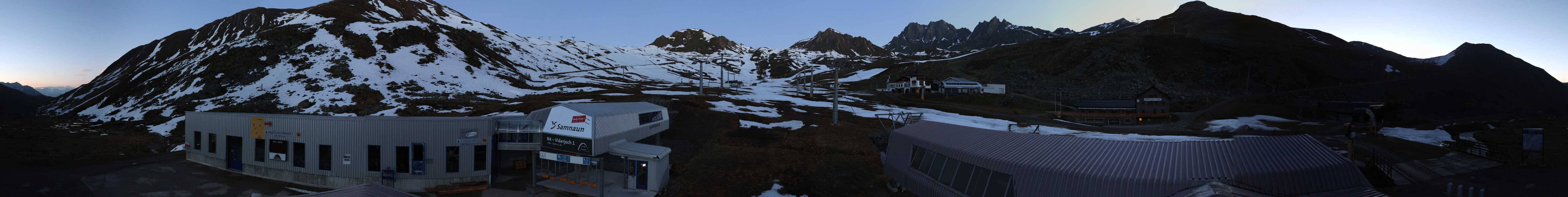 Archived image Webcam Samnaun: View from Alp Trida to Viderjoch